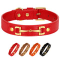LOYRIS Red Leather Dog Collar Gold Edition